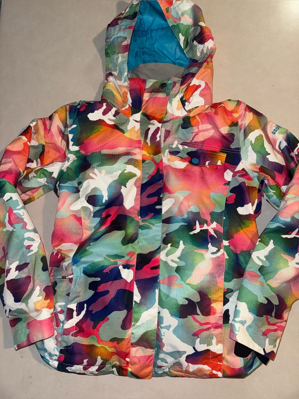 GSOU Snow Women’s Ski Coat Medium M Snowboarding Rainbow Winter Vacation